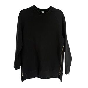 Varley Manning Pullover Zipper Side Sweatshirt Gray Size S Rib Knit Crew Neck